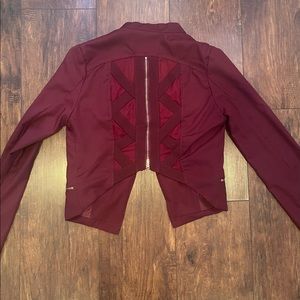 Burgundy cropped blazer/ dress blazer